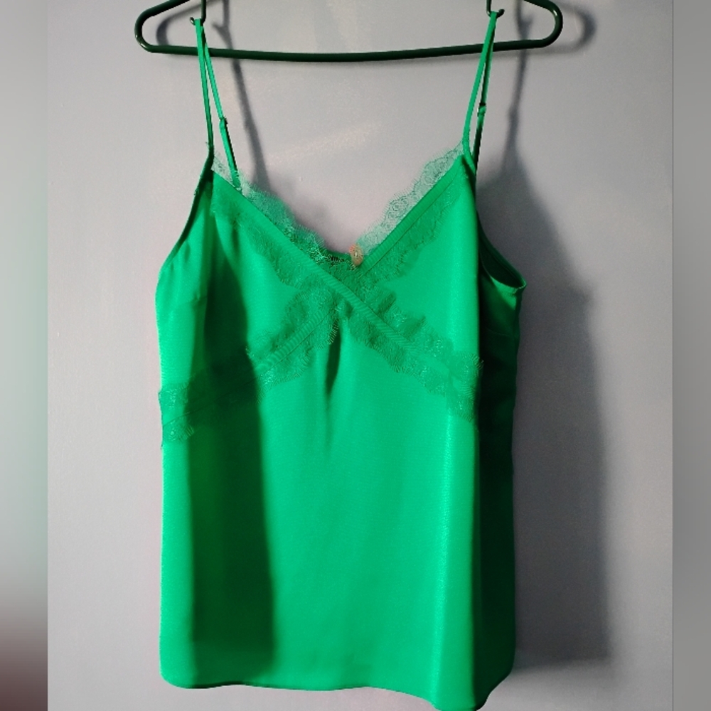 Ted Baker Kelly Green Lace Trim Camisole 4 M